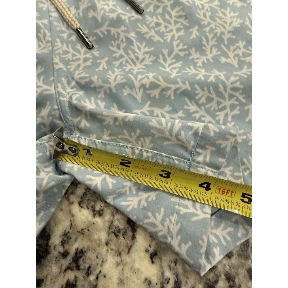 Fair Harbor The Bayberry Swim Trunks Boy’s Small Mist Seaweed Blue Coral Lined
